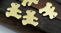Brass Teddy Bear, 50 Pcs Raw Brass Teddy Bear Stamping Tags, Findings, Charms (15x14mm) Brs 1099 A0117