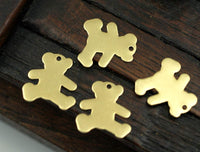 Brass Teddy Bear, 50 Pcs Raw Brass Teddy Bear Stamping Tags, Findings, Charms (15x14mm) Brs 1099 A0117