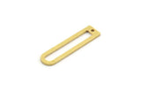 D Shape Rings - 24 Raw Brass D Shape Charms With 1 Hole (27x6.5x1mm) A6194