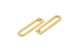D Shape Rings - 24 Raw Brass D Shape Charms With 1 Hole (27x6.5x1mm) A6194