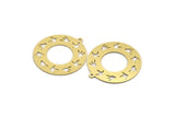 Brass Bird Charm, 4 Raw Brass Round Shaped Charms With 1 Loop, Findings (32x30x0.60mm) A6290