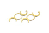 Brass Moon Charm, 8 Raw Brass Crescent Moon Charms With 1 Loop, Findings (43x15x0.60mm) A6289