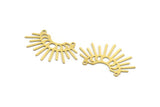 Brass Sun Charm, 10 Raw Brass Moon Phases Charms With 2 Loops, Necklace Charms, Findings (24x40x0.60mm) A6263