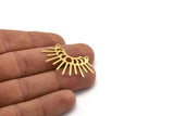 Brass Sun Charm, 10 Raw Brass Moon Phases Charms With 2 Loops, Necklace Charms, Findings (24x40x0.60mm) A6263