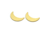 Brass Moon Blank, 24 Raw Brass Crescent Moon Shaped Blanks, Findings (17.5x6x1mm) A6267