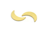 Brass Moon Blank, 24 Raw Brass Crescent Moon Shaped Blanks, Findings (17.5x6x1mm) A6267