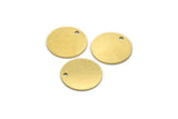 Brass Stamping Tag, 12 Raw Brass Round Charms With 1 Hole (15x0.60mm) A6296