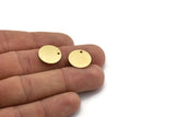 Brass Stamping Tag, 12 Raw Brass Round Charms With 1 Hole (15x0.60mm) A6296