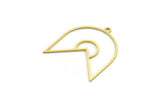 Brass Irregular Charm, 6 Raw Brass Irregular Shaped Charms With 1 Loop, Findings (27x24x0.60mm) A6301
