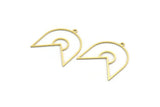 Brass Irregular Charm, 6 Raw Brass Irregular Shaped Charms With 1 Loop, Findings (27x24x0.60mm) A6301