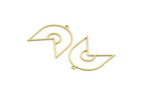 Brass Irregular Charm, 6 Raw Brass Irregular Shaped Charms With 1 Loop, Findings (27x24x0.60mm) A6301