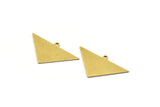 Brass Triangle Charm, 12 Raw Brass Triangle Charms With 1 Loop, Findings (16x27x0.60mm) A6443