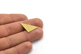 Brass Triangle Charm, 12 Raw Brass Triangle Charms With 1 Loop, Findings (16x27x0.60mm) A6443