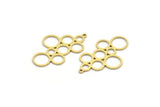 Brass Round Charm, 6 Raw Brass Round Shape Charms With 1 Loop, Circles Charm, Pendants, Findings (33.5x20x0.80mm) A6462