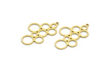 Brass Round Charm, 6 Raw Brass Round Shape Charms With 1 Loop, Circles Charm, Pendants, Findings (33.5x20x0.80mm) A6462