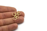Brass Round Charm, 6 Raw Brass Round Shape Charms With 1 Loop, Circles Charm, Pendants, Findings (33.5x20x0.80mm) A6462