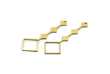 Brass Fringed Charm, 12 Raw Brass Fringe Shaped Charms With 1 Hole, Findings (44.5x16x0.80mm) A6456