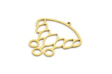 Brass Fringed Charm, 4 Raw Brass Fringe Shaped Charms With 1 Loop, Findings (31x30x0.80mm) A6469