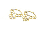 Brass Fringed Charm, 4 Raw Brass Fringe Shaped Charms With 1 Loop, Findings (31x30x0.80mm) A6469
