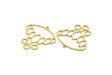 Brass Fringed Charm, 4 Raw Brass Fringe Shaped Charms With 1 Loop, Findings (31x30x0.80mm) A6469
