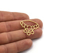 Brass Fringed Charm, 4 Raw Brass Fringe Shaped Charms With 1 Loop, Findings (31x30x0.80mm) A6469
