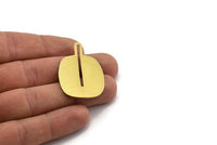 Brass Oval Charm, 4 Raw Brass Oval Charms, Earring Charms, Findings (43x27.5x0.60mm) A6446