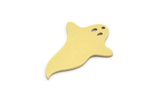 Brass Ghost Charm, 8 Raw Brass Ghost Charms With 1 Hole, Findings (30x21x0.80mm) A6470