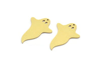 Brass Ghost Charm, 8 Raw Brass Ghost Charms With 1 Hole, Findings (30x21x0.80mm) A6470