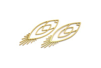Brass Marquise Charm, 6 Raw Brass Marquise Charms, Earrings, Pendants (50x15x0.80mm) A6463