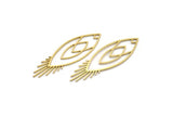 Brass Marquise Charm, 6 Raw Brass Marquise Charms, Earrings, Pendants (50x15x0.80mm) A6463