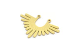 Brass Sun Charm, 8 Raw Brass Rising Sun Shaped Charms With 2 Loops, Findings (32x22x0.80mm) A6474