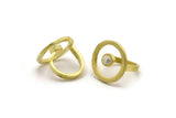 Brass Ring Settings, Raw Brass Round Ring With 1 Stone Setting - Pad Size 6mm N2292
