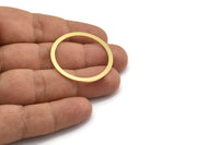 35mm Circle Connector, 6 Raw Brass Circle Connectors (35x2x1mm) A5700