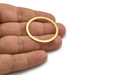 35mm Circle Connector, 6 Raw Brass Circle Connectors (35x2x1mm) A5700