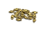 Brass Parrot Claps, 12 Raw Brass Lobster Claw Clasps (10x5mm) E093