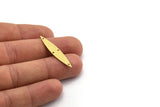Brass Marquise Charm, 12 Raw Brass Oval Shaped Charms With 4 Holes (36x7x0.80mm) A6499