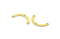 Brass Charm, 24 Raw Brass, Brass Pendants, Charm Pendants, U Shaped Charms, Brass Semi Circle Charms With 3 Holes (24x3x0.80mm) A6494