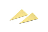 Brass Triangle Charm, 12 Raw Brass Triangle Shaped Charms With 1 Hole, Brass Stamping (27x14x0.60mm) A6495