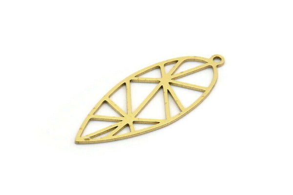 Brass Marquise Charm, 8 Raw Brass Marquise Charms With 1 Loop, Earrings, Pendants (33x13x0.60mm) A6530