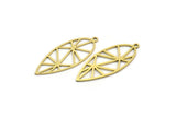Brass Marquise Charm, 8 Raw Brass Marquise Charms With 1 Loop, Earrings, Pendants (33x13x0.60mm) A6530