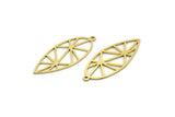 Brass Marquise Charm, 8 Raw Brass Marquise Charms With 1 Loop, Earrings, Pendants (33x13x0.60mm) A6530