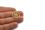 Brass Flower Charm, 6 Raw Brass Flower Charms With 1 Loop, Charm Pendants (26x22x0.60mm) A6475