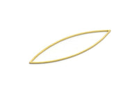 Brass Marquise Ring, 24 Raw Brass Marquise Charms, Connector, Findings (54x15x0.80mm) A6506