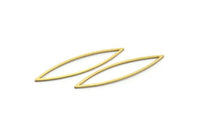 Brass Marquise Ring, 50 Raw Brass Marquise Charms, Connector, Findings (40x8x0.80mm) A6503
