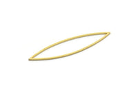 Brass Marquise Ring, 50 Raw Brass Marquise Charms, Connector, Findings (44x10x0.80mm) A6502