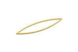 Brass Marquise Ring, 50 Raw Brass Marquise Charms, Connector, Findings (44x10x0.80mm) A6502