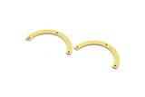 Brass Charm, 24 Raw Brass, Brass Pendants, Charm Pendants, U Shaped Charms, Brass Semi Circle Charms With 3 Holes (32x3x0.80mm) A6491