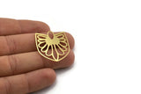 Brass Flower Charm, 4 Raw Brass Flower Charms, Pendants, Findings (33x28x0.60mm) A6478