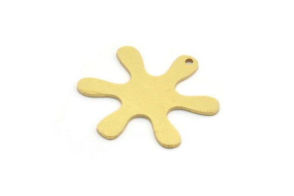 Brass Flower Charm, 8 Raw Brass Flower Charms With 1 Hole, Charm Pendants (27x26x0.80mm) A6487