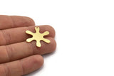 Brass Flower Charm, 8 Raw Brass Flower Charms With 1 Hole, Charm Pendants (27x26x0.80mm) A6487